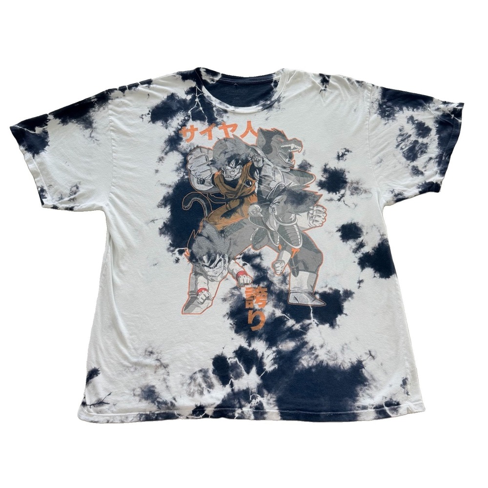 Dragon Ball Z Shirt Mens 2XL Tie Dye Goku Vegeta Saiyan Anime Graphic Tee